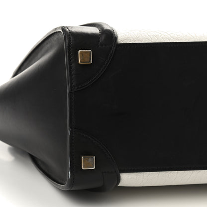 Celine Bullhide Calfskin Micro Bi-Color Luggage Black White 5 of 11