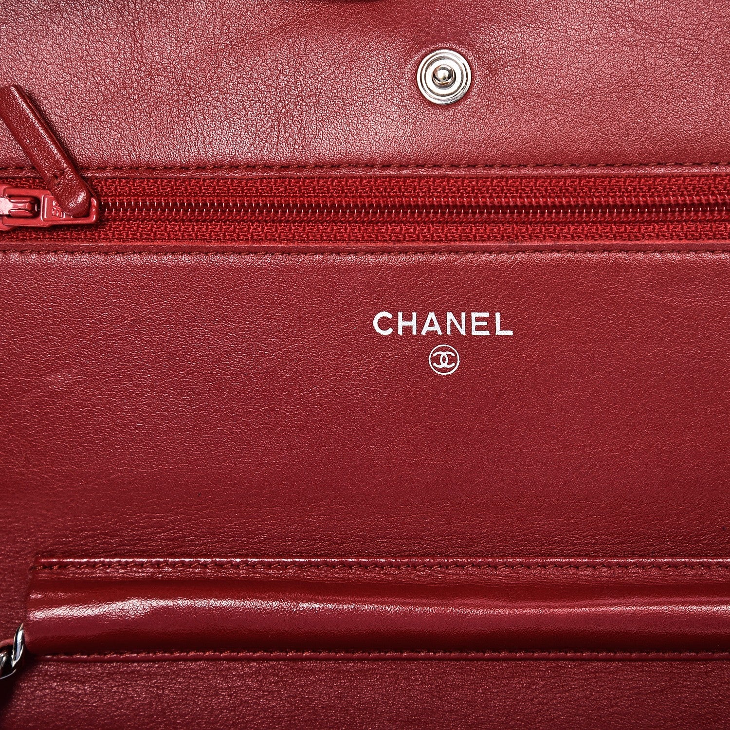 Chanel Caviar Timeless CC Wallet On Chain WOC Red 6 of 11