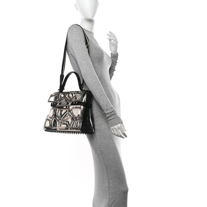 Delvaux Vinyl Gladiator Tempete Satchel Antique Silver Gold 2 of 9