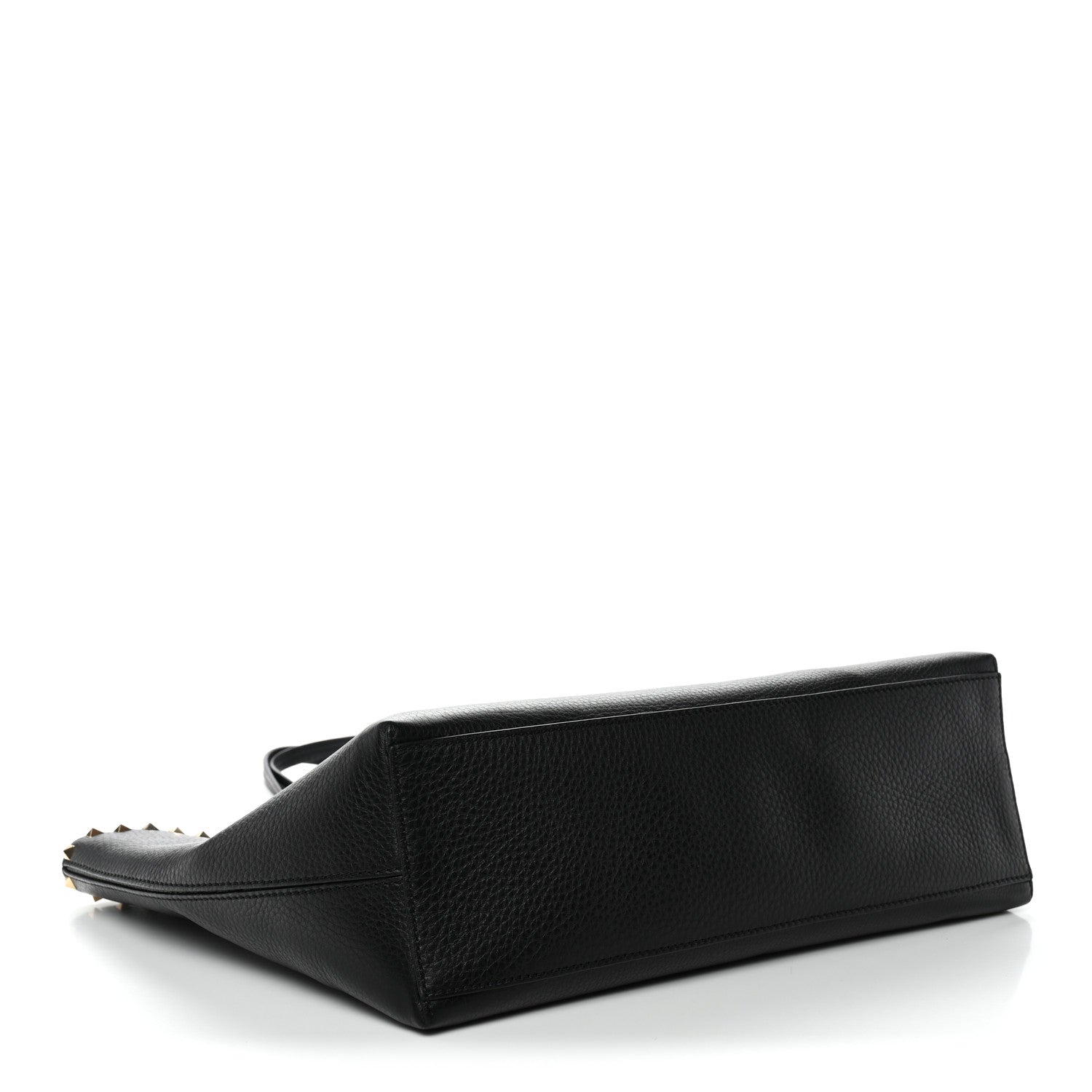 Valentino Garavani Grained Calfskin Rockstud Shoulder Tote Black 4 of 10