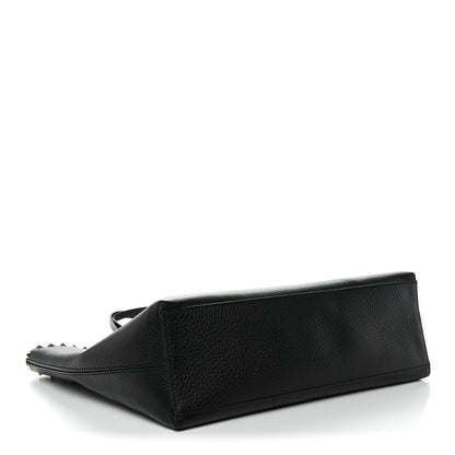 Valentino Garavani Grained Calfskin Rockstud Shoulder Tote Black 4 of 10