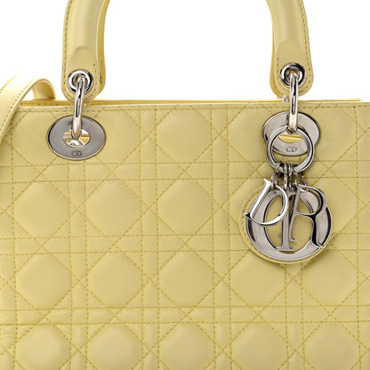 Christian Dior Lambskin Cannage Medium Lady Dior Light Yellow 8 of 14