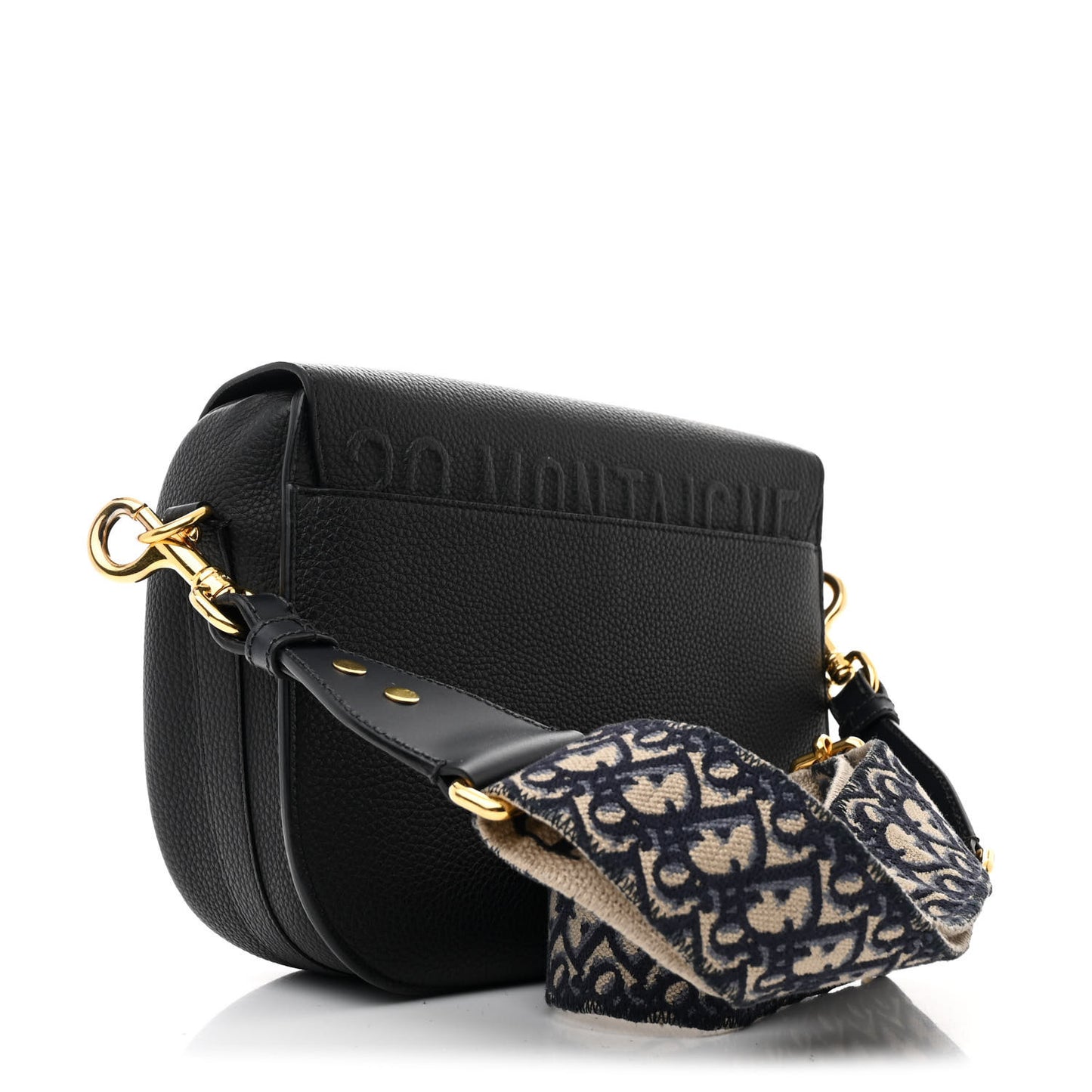 Grained Calfskin Large Bobby Flap Black