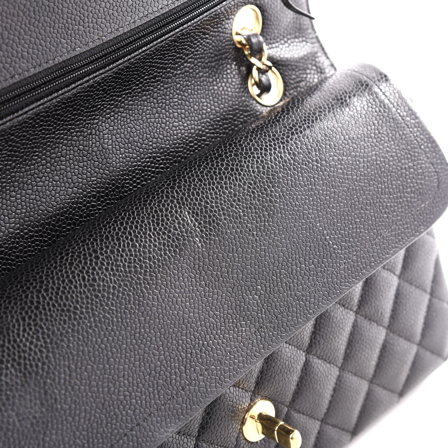 Chanel Caviar Quilted Medium Double Flap Black 12 of 13
