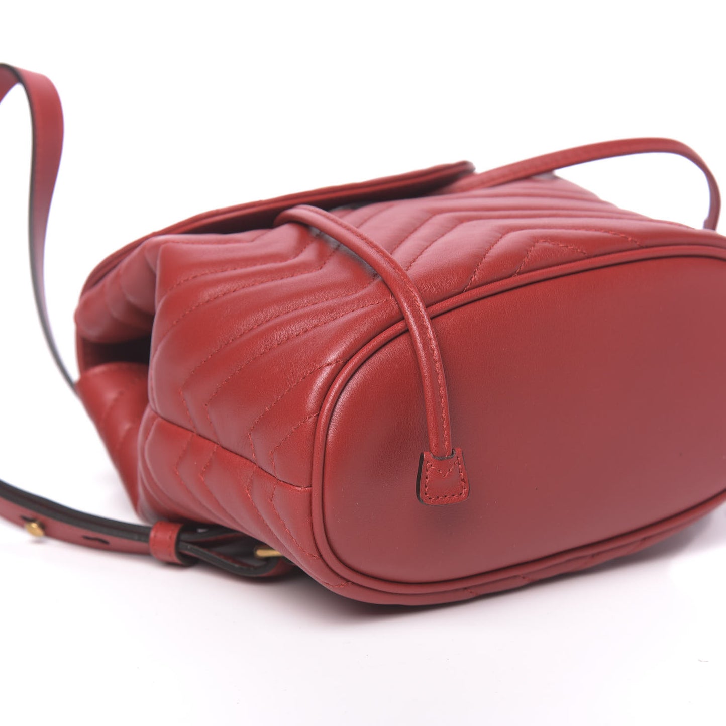 Calfskin Matelasse GG Marmont Flap Backpack Hibiscus Red