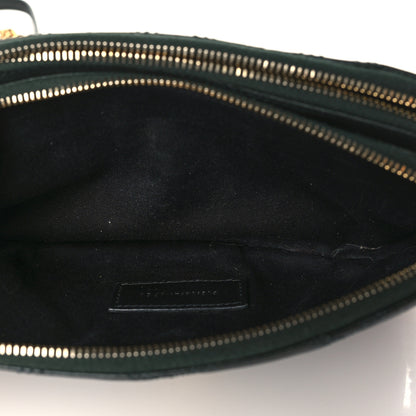 Saint Laurent Grained Lambskin Quilted Mini Becky Double Zip Bag Dark Green 6 of 11