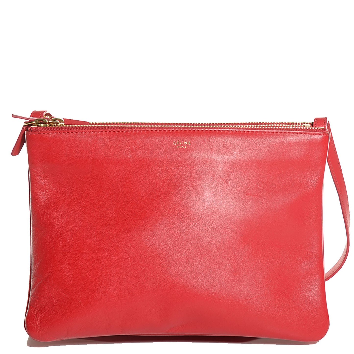 Lambskin Large Trio Crossbody Bag Vermillion