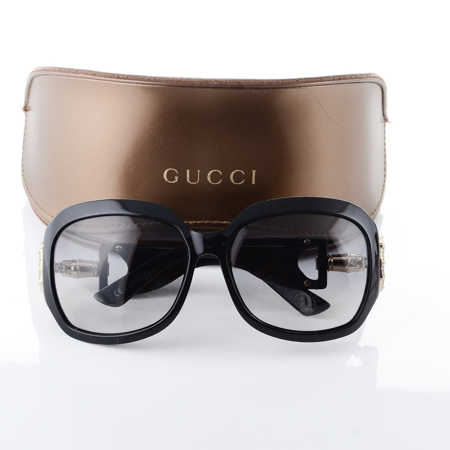 Gucci Crystal Bamboo Horsebit Sunglasses 3017/S Black 7 of 7