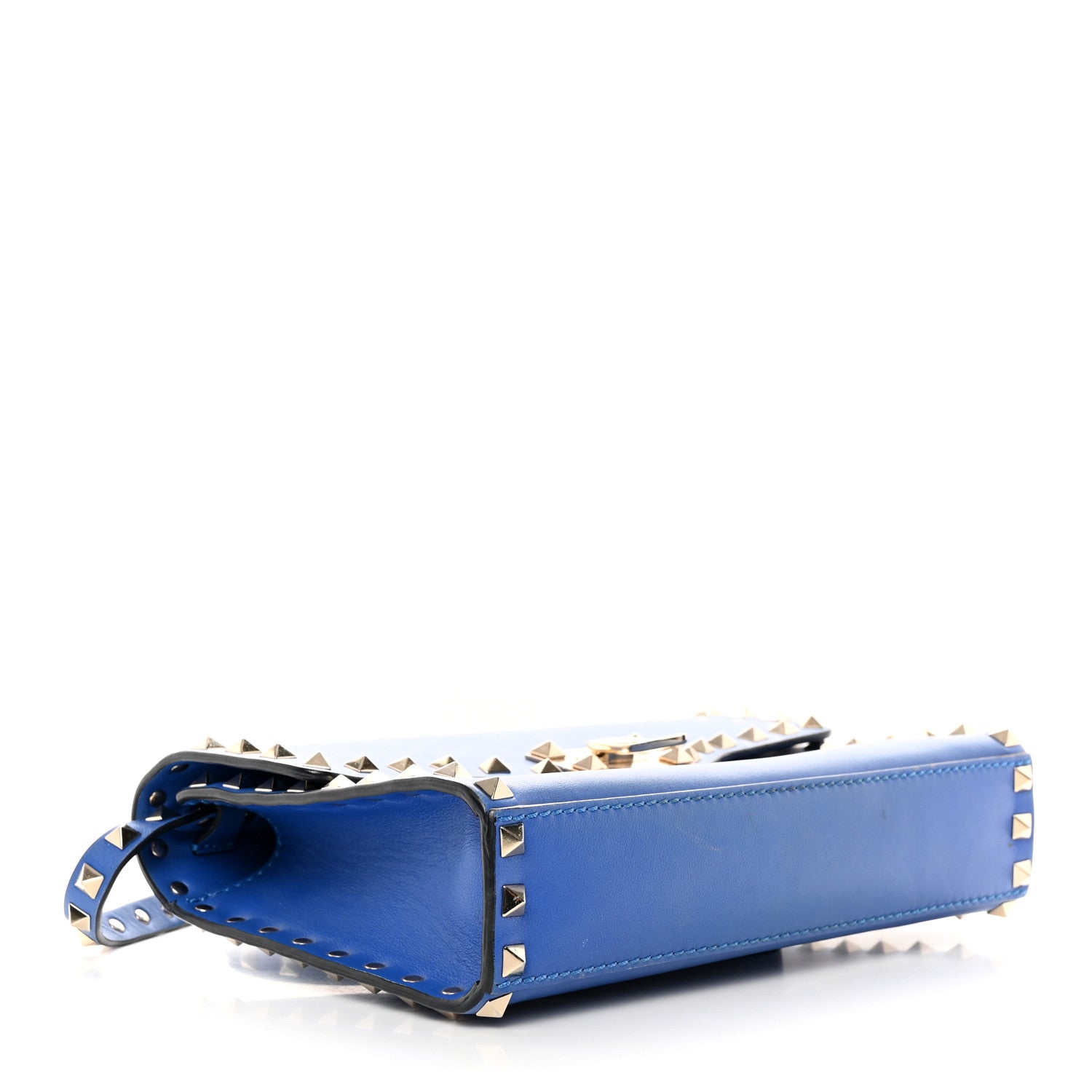 Valentino Garavani Vitello Medium Rockstud Flip Lock Crossbody Bag Acid Blue 4 of 21