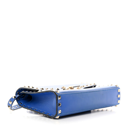 Valentino Garavani Vitello Medium Rockstud Flip Lock Crossbody Bag Acid Blue 4 of 21