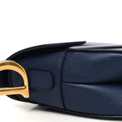 Christian Dior Grained Calfskin Saddle Bag Navy 9 of 11