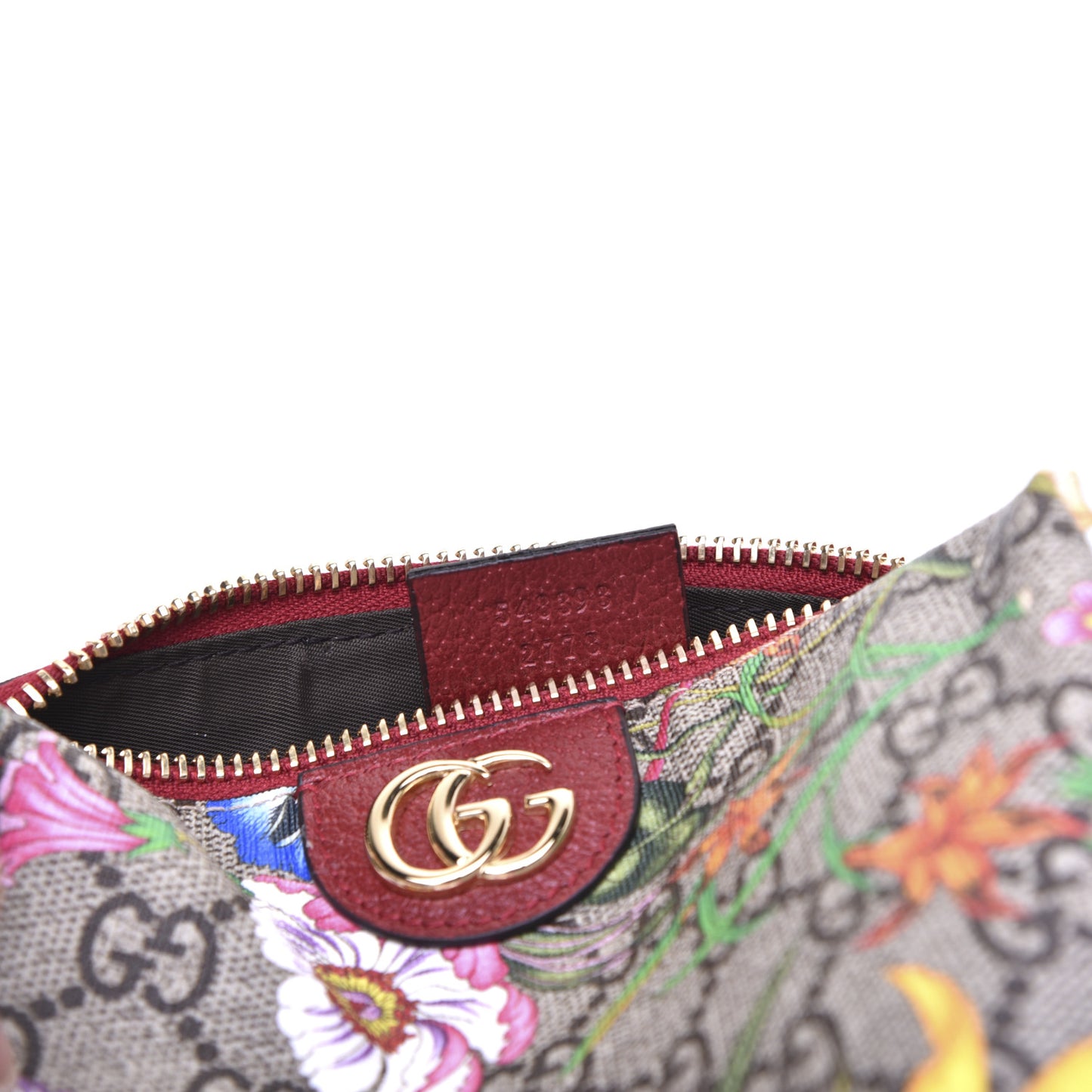 Soft GG Supreme Monogram Flora Calfskin Medium Ophidia Cosmetic Case Beige Ebony Multicolor Rosso