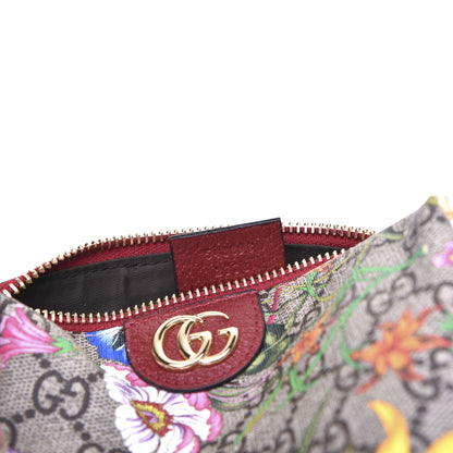 Gucci Soft GG Supreme Monogram Flora Calfskin Medium Ophidia Cosmetic Case Beige Ebony Multicolor Rosso 9 of 14