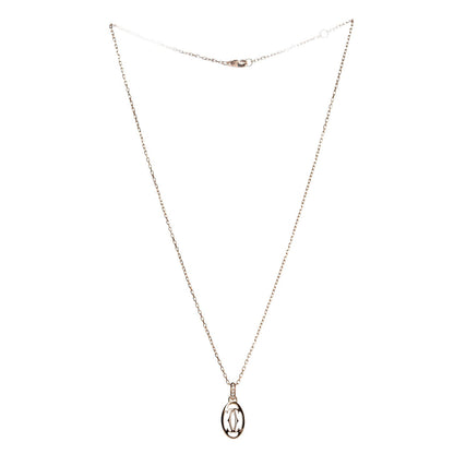 Cartier 18K Pink Gold Diamond Logo Pendant Necklace 3 of 8