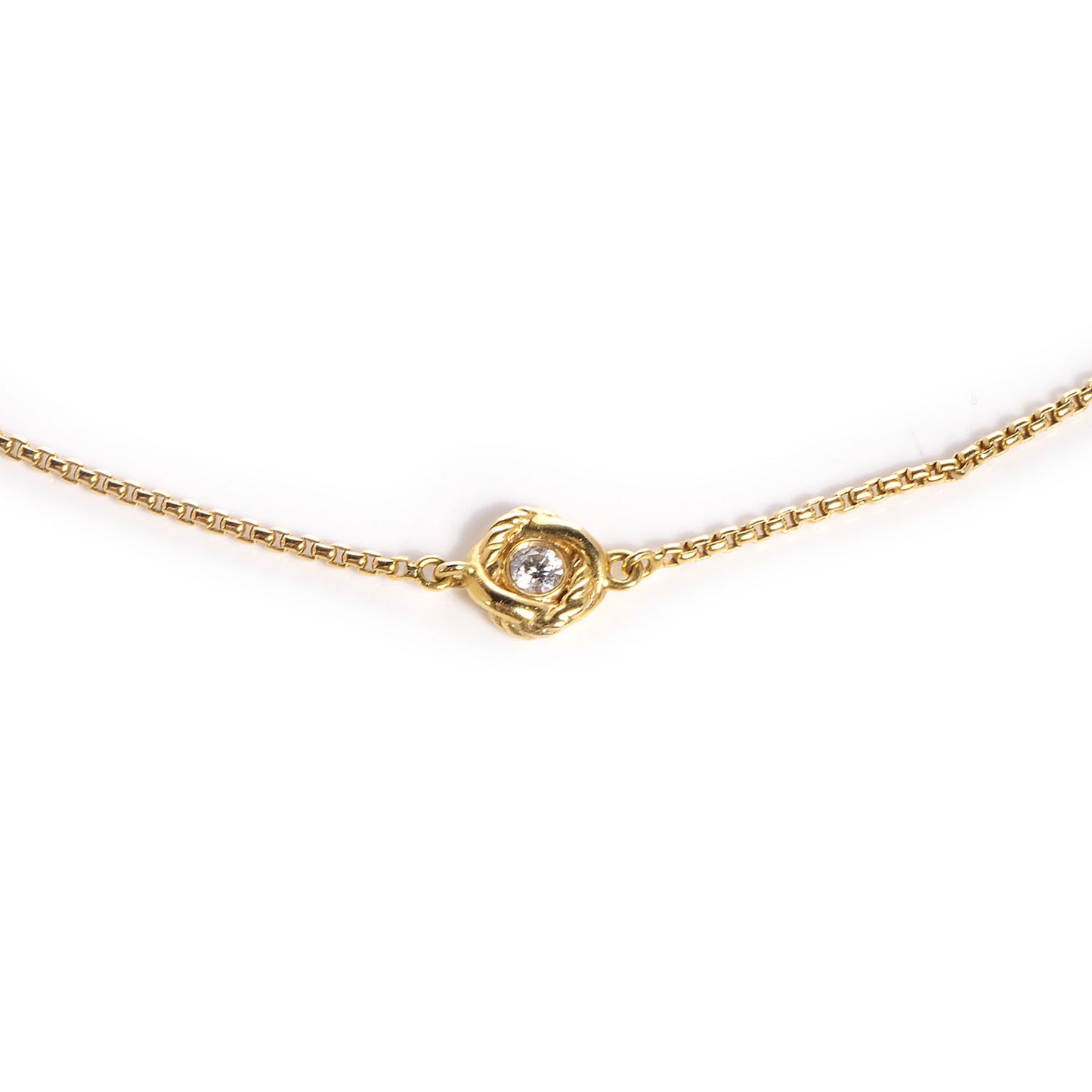 18k Yellow Gold Diamond Infinity Necklace