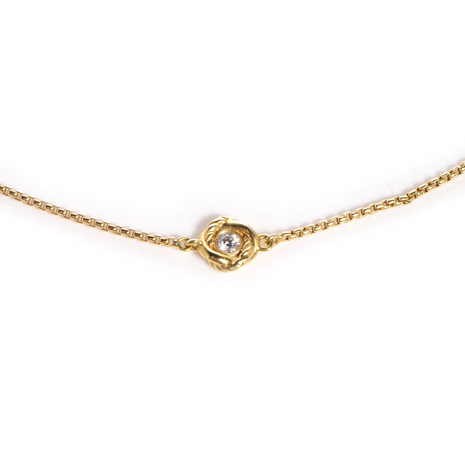 David Yurman 18k Yellow Gold Diamond Infinity Necklace 5 of 6