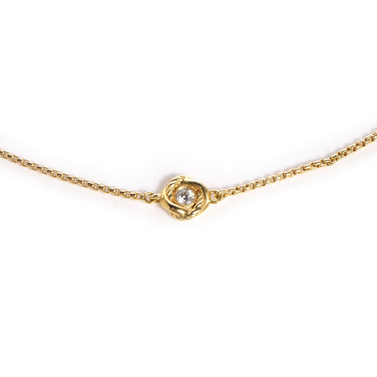 David Yurman 18k Yellow Gold Diamond Infinity Necklace 5 of 6