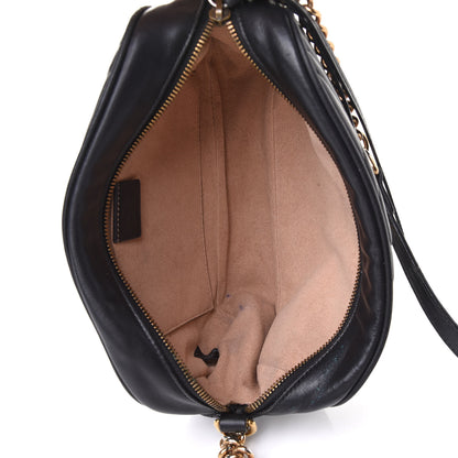 Gucci Calfskin Matelasse Small GG Marmont Chain Shoulder Bag Black 5 of 11