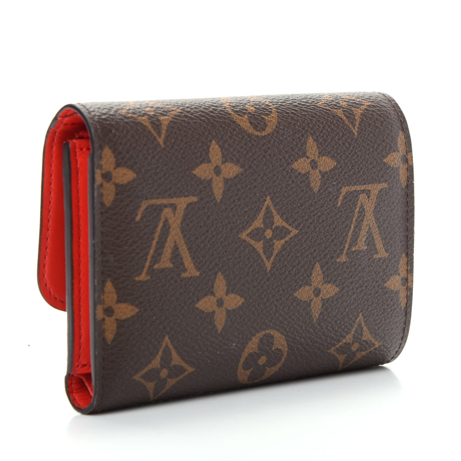 Louis Vuitton Monogram Flower Lock Compact Wallet Coquelicot 3 of 7
