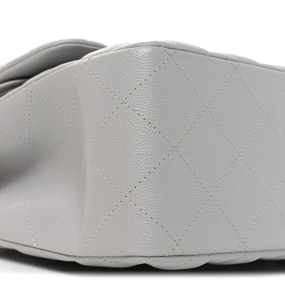 Chanel Caviar Quilted Jumbo Double Flap Grey 9 of 11