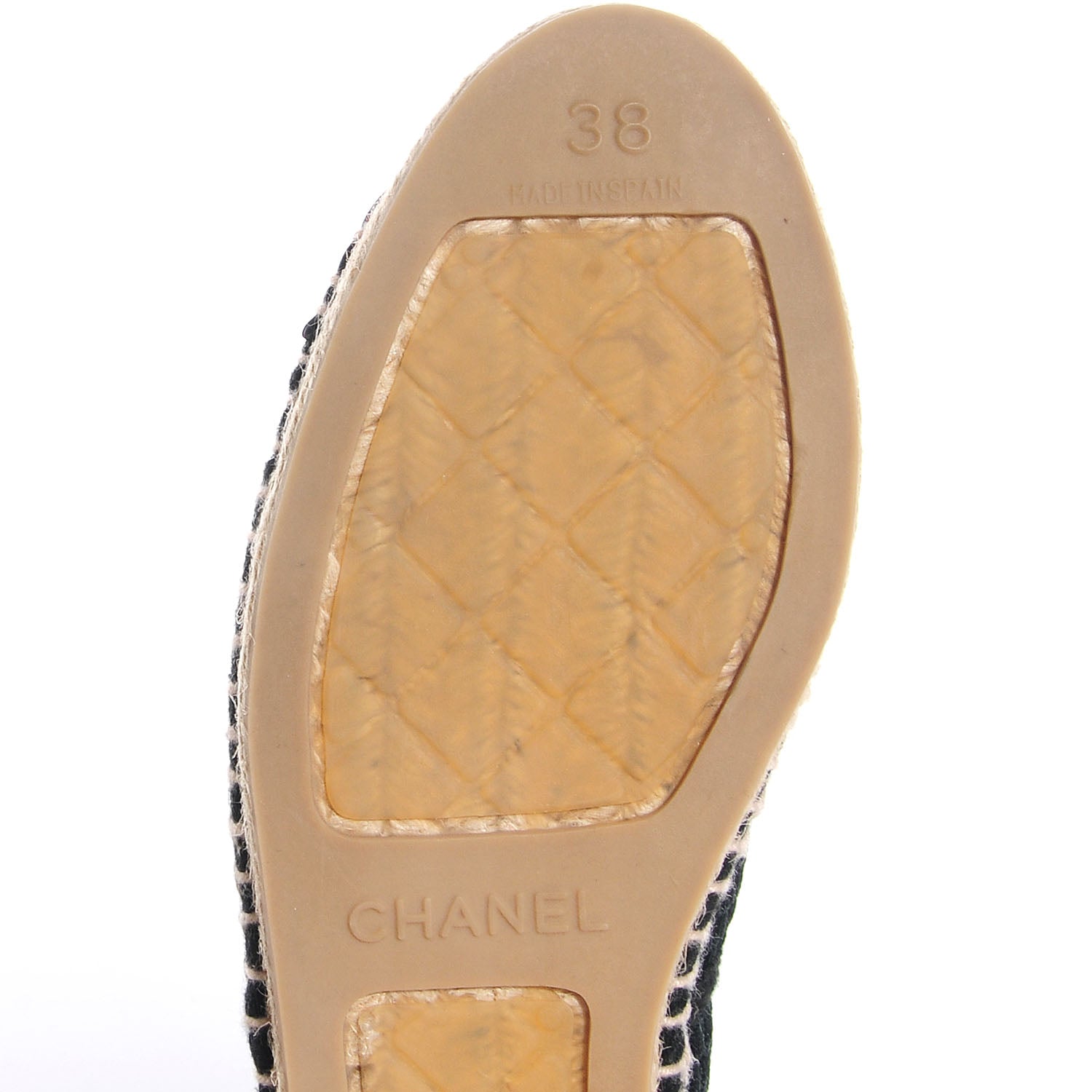Chanel Mesh Lambskin Espadrilles 38 Black 6 of 7