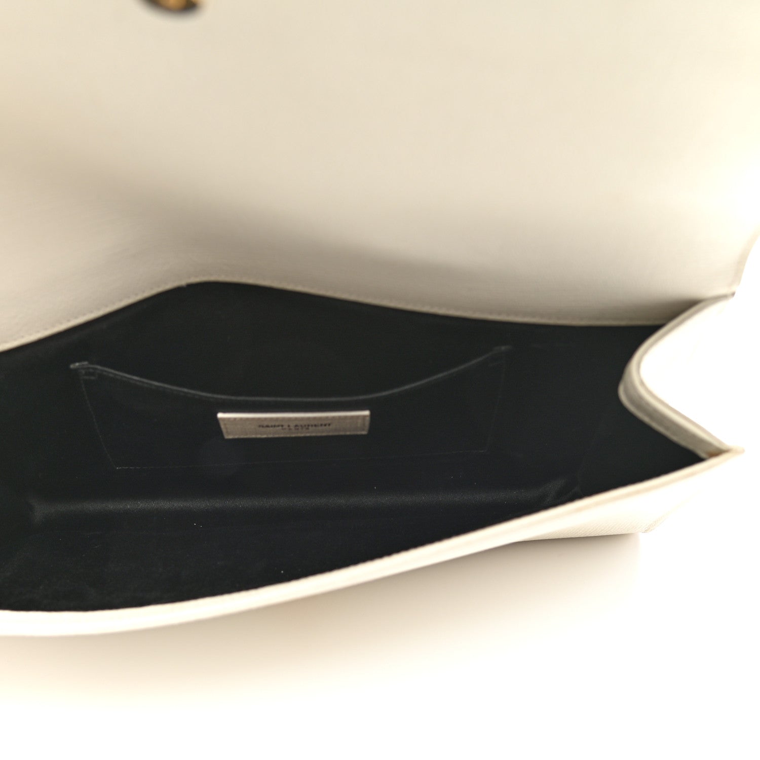Saint Laurent Textured Calfskin Classic Y Ligne Clutch White 4 of 9