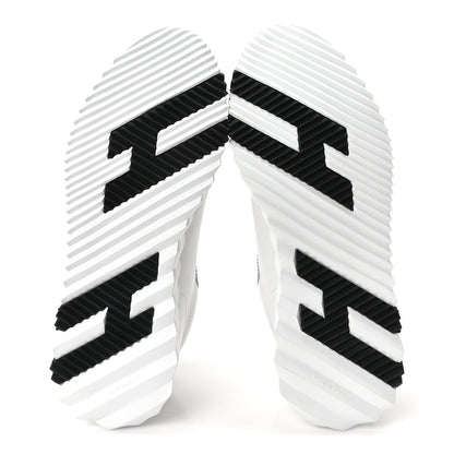 Hermes Sport Goatskin Suede Goatskin Bouncing Sneakers 38.5 White Black 6 of 10