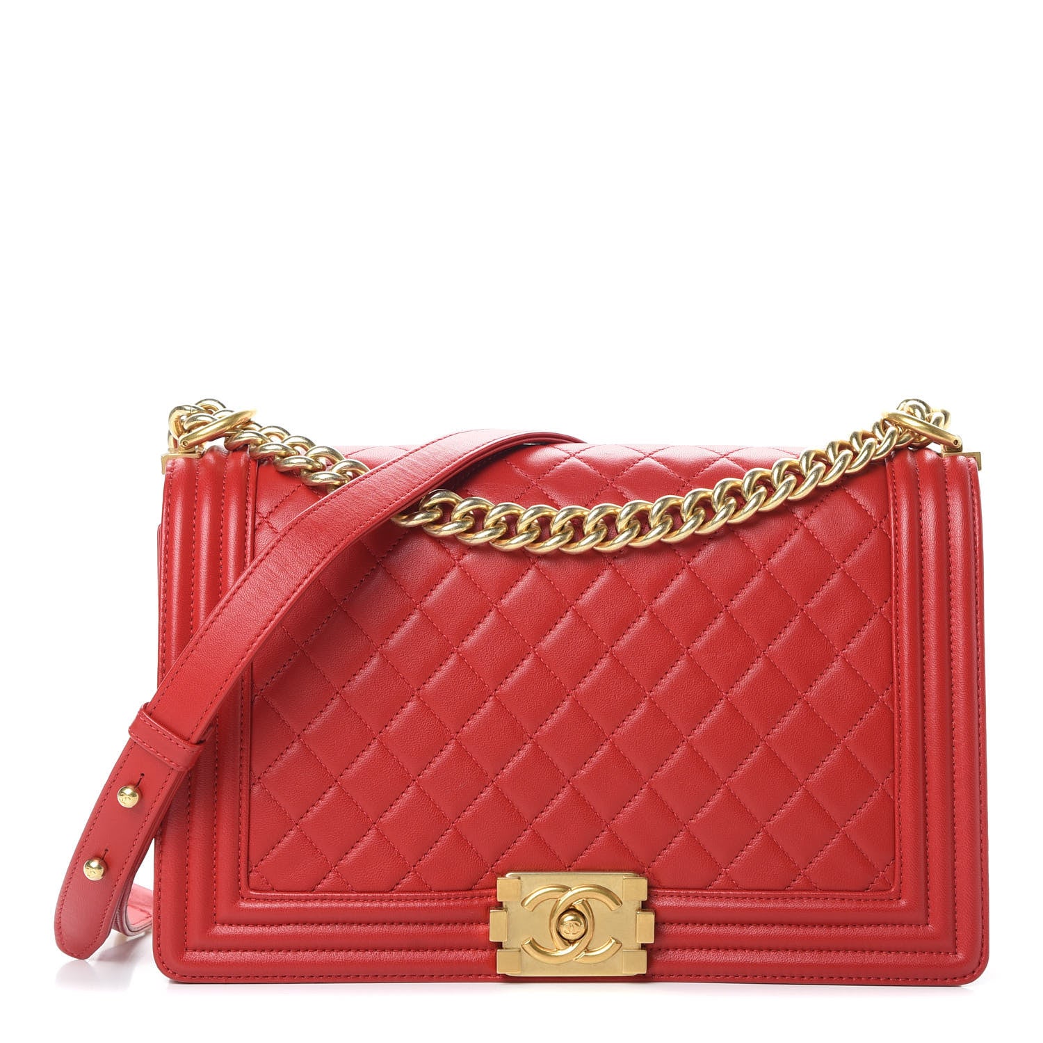 Chanel Lambskin Quilted New Medium Boy Flap Red 1 of 17