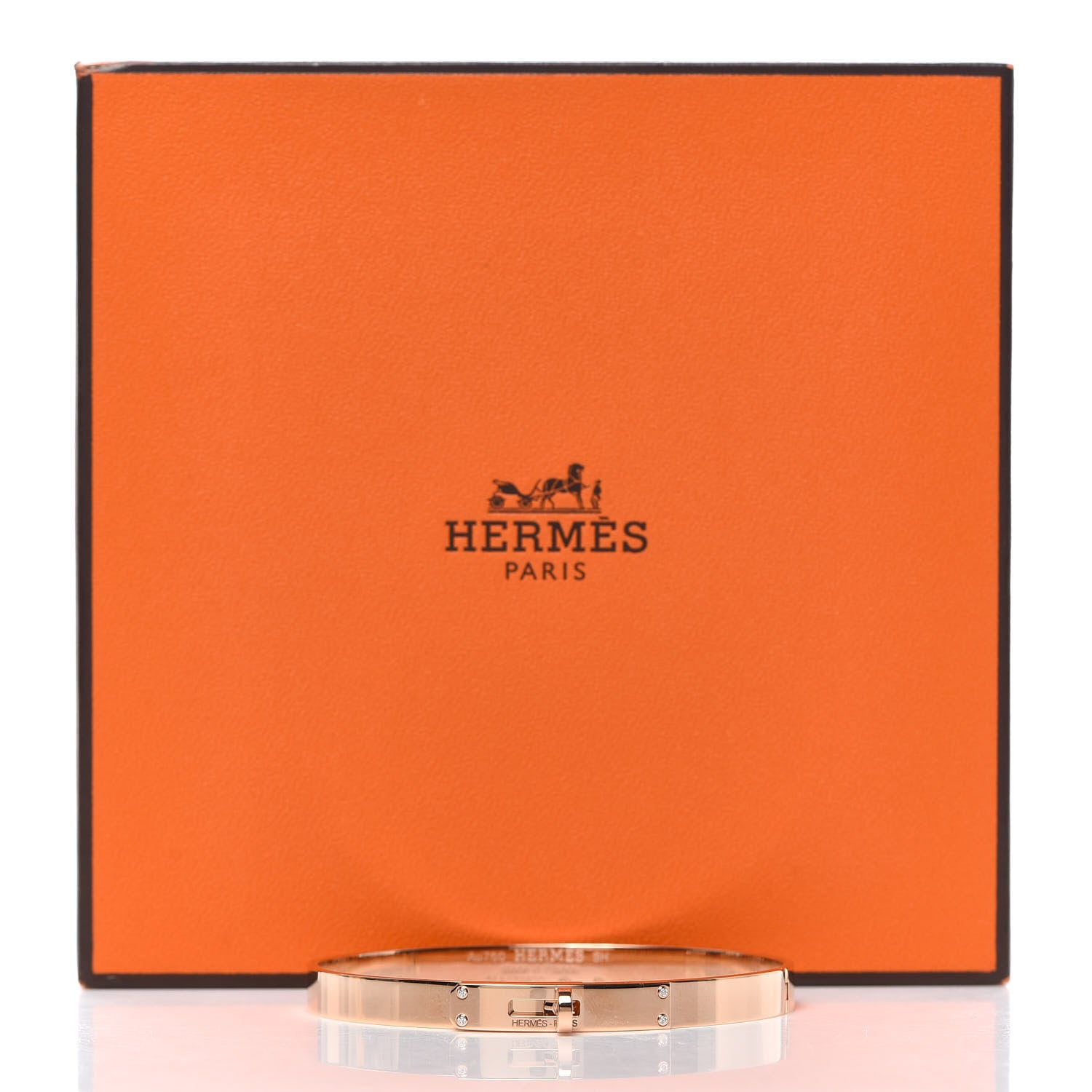 Hermes 18K Rose Gold Diamond PM Kelly Bracelet SH 5 of 5