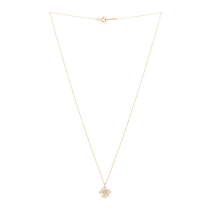 Tiffany Platinum 18K Yellow Gold Diamond Schlumberger Lynn Pendant Necklace 2 of 4