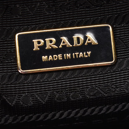 Prada Nylon Chevron Quilted Dome Satchel Black 4 of 8