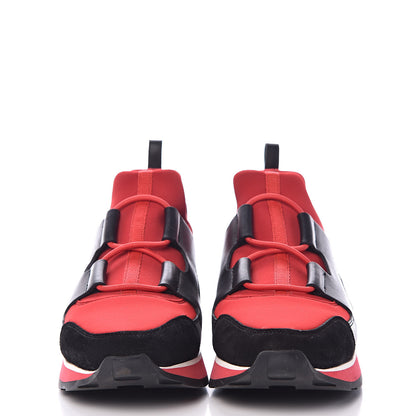 Hermes Technical Canvas Calfskin Goatskin Womens Player Sneakers 36.5 Rouge Black 2 of 9