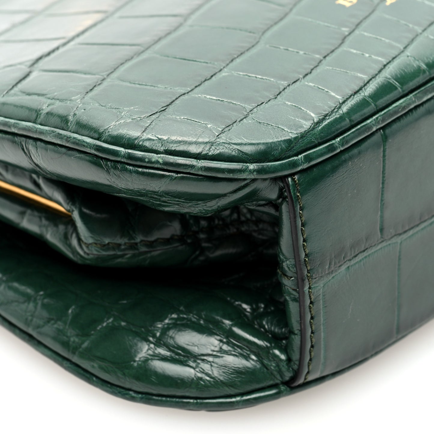 Alligator Small Frame Bag Dark Green