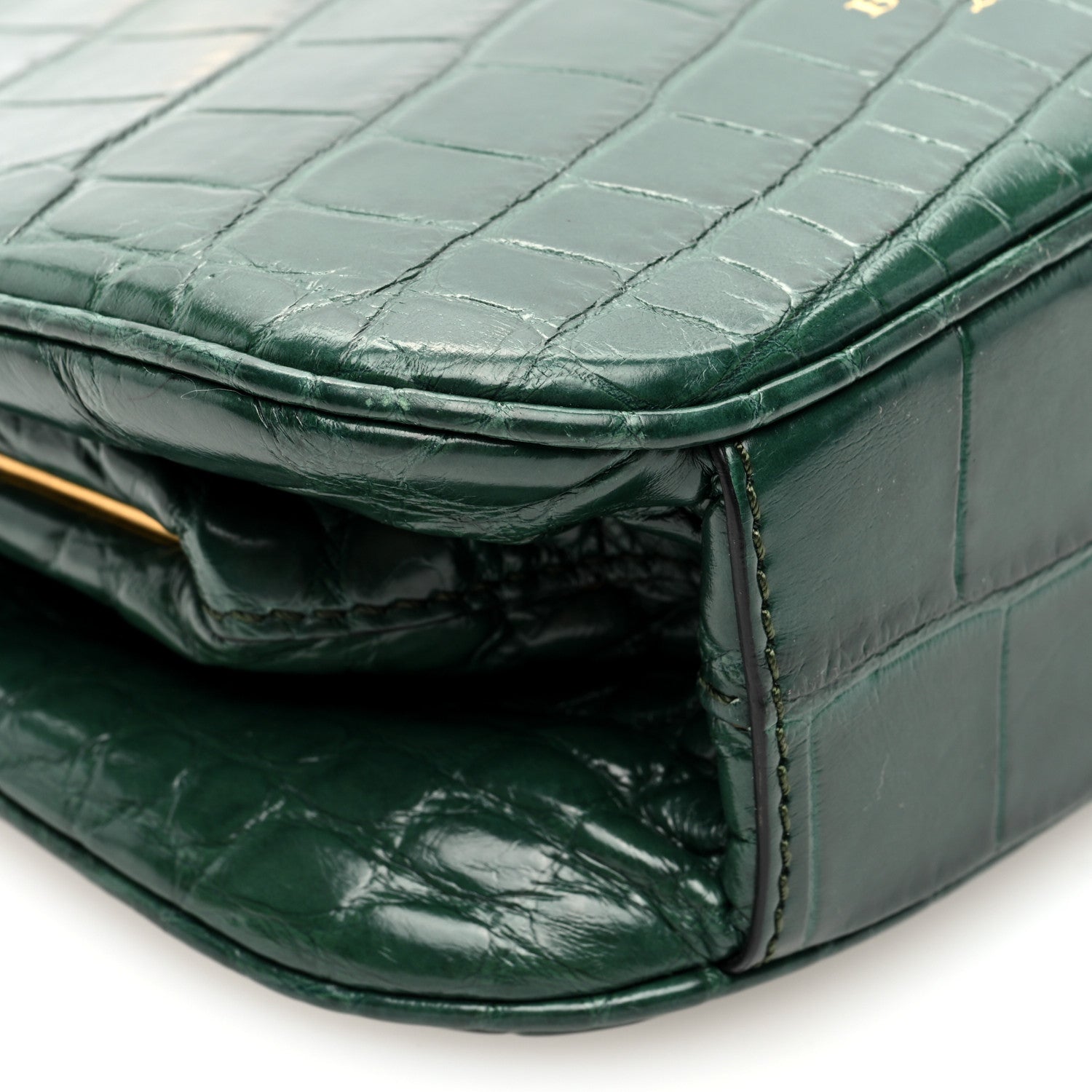 Burberry Alligator Small Frame Bag Dark Green 8 of 9