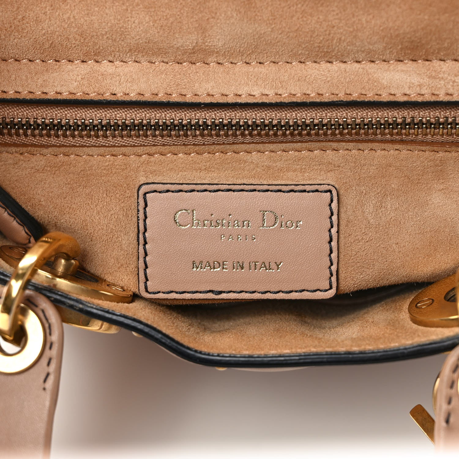 Christian Dior Calfskin Cannage Studded Small Supple Lady Dior Light Pink 6 of 11