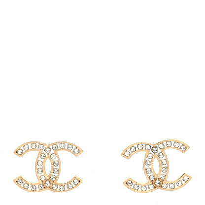 Chanel Crystal Large CC Earrings Gold 1 of 4