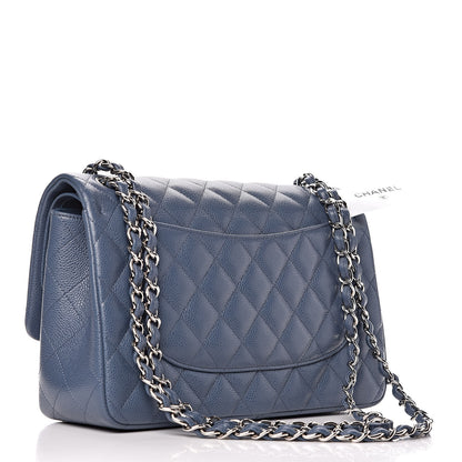 Chanel Caviar Quilted Jumbo Double Flap Light Blue 4 of 11
