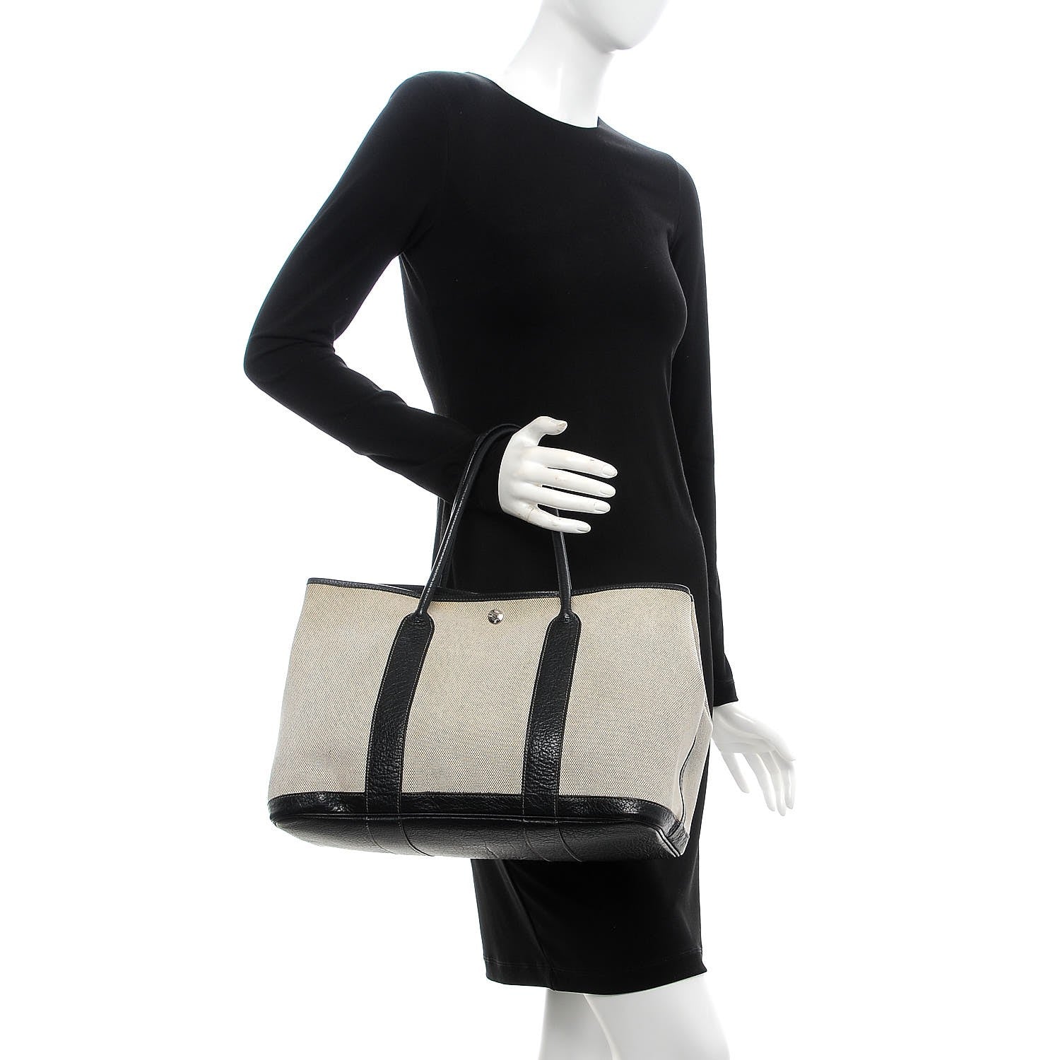 Hermes Buffle Skipper Toile Garden Party 36 MM Tote Black 2 of 10