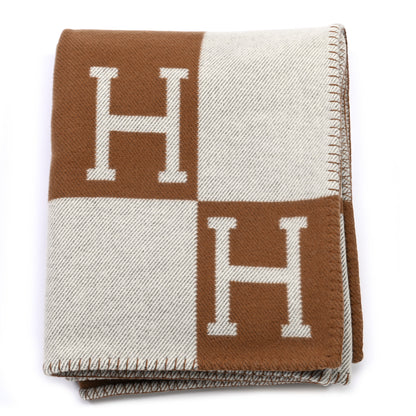 Hermes Wool Cashmere Avalon Blanket Ecru Camel 1 of 3
