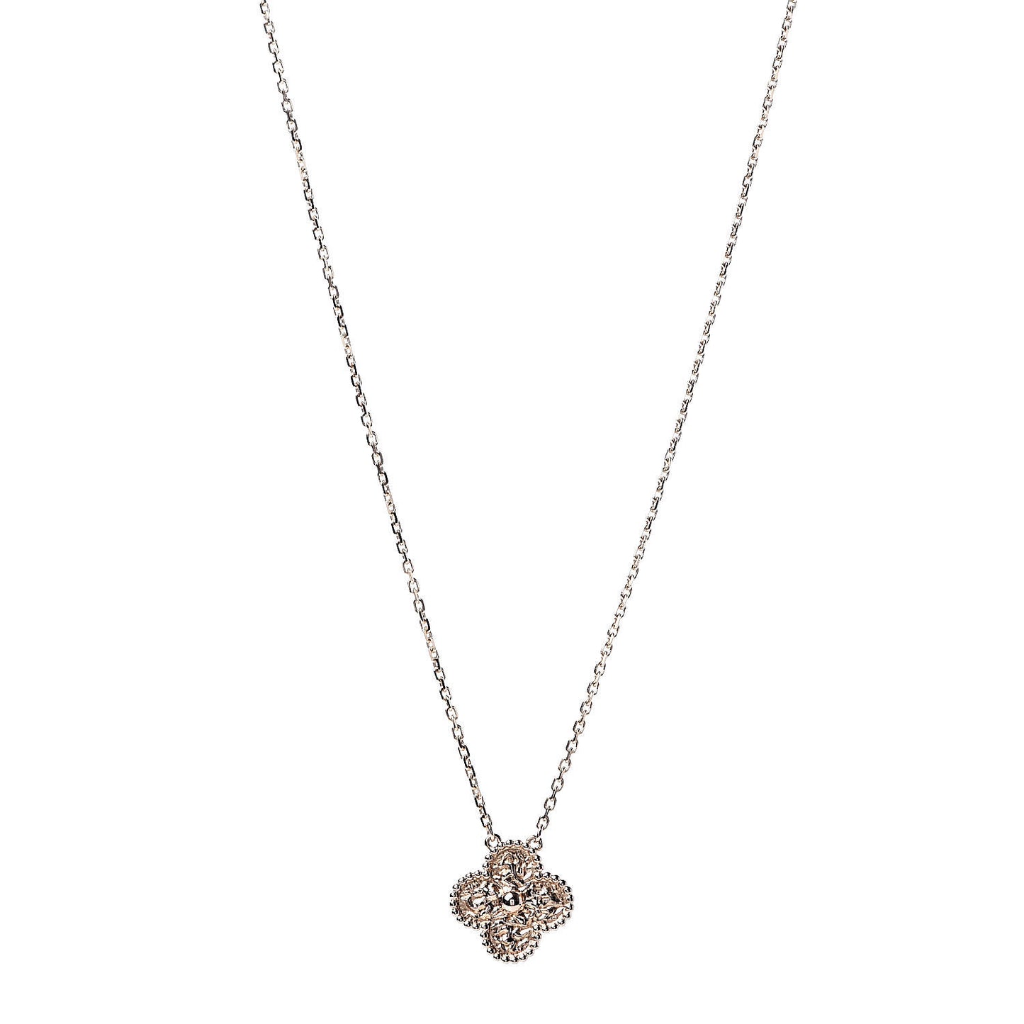 18K Rose Gold Vintage Alhambra Pendant Necklace