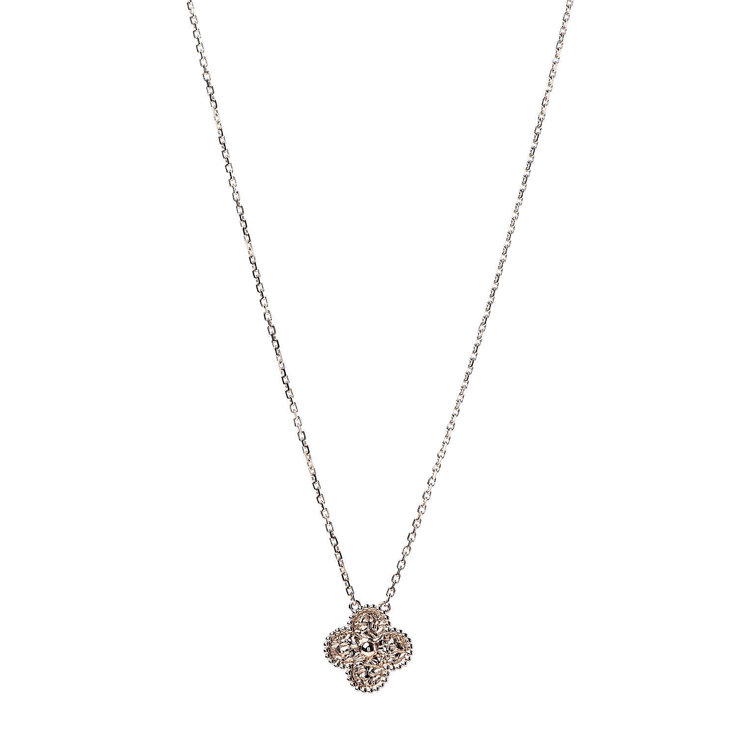 Van Cleef & Arpels 18K Rose Gold Vintage Alhambra Pendant Necklace 1 of 7