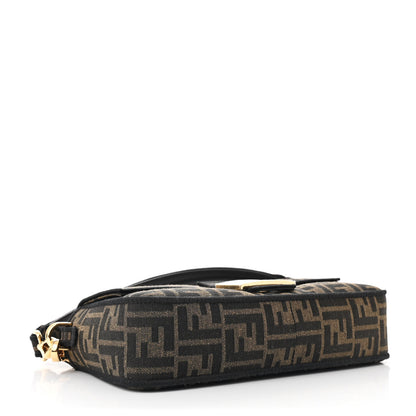 Fendi Fabric Jacquard FF 1974 Medium Baguette Tobacco Moro Black 4 of 10