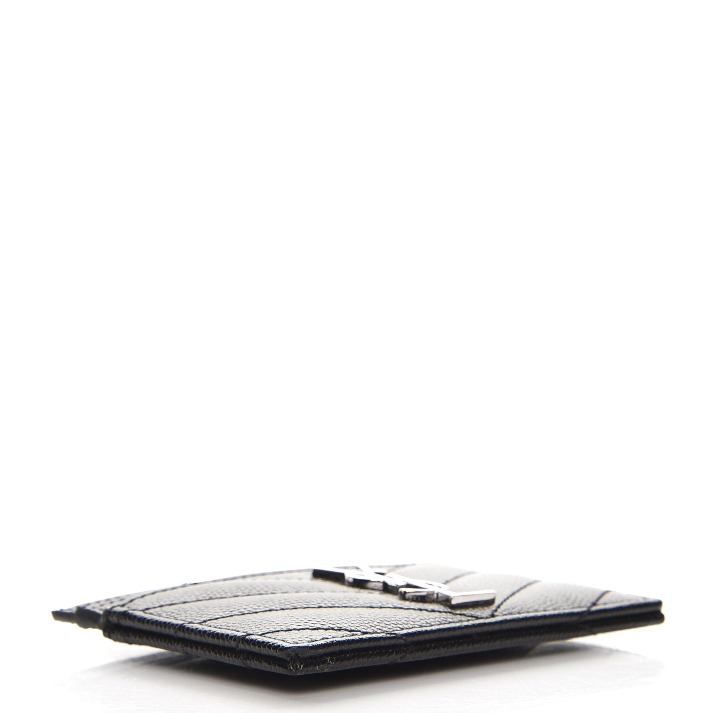 Grain De Poudre Matelasse Chevron Monogram Credit Card Case Black