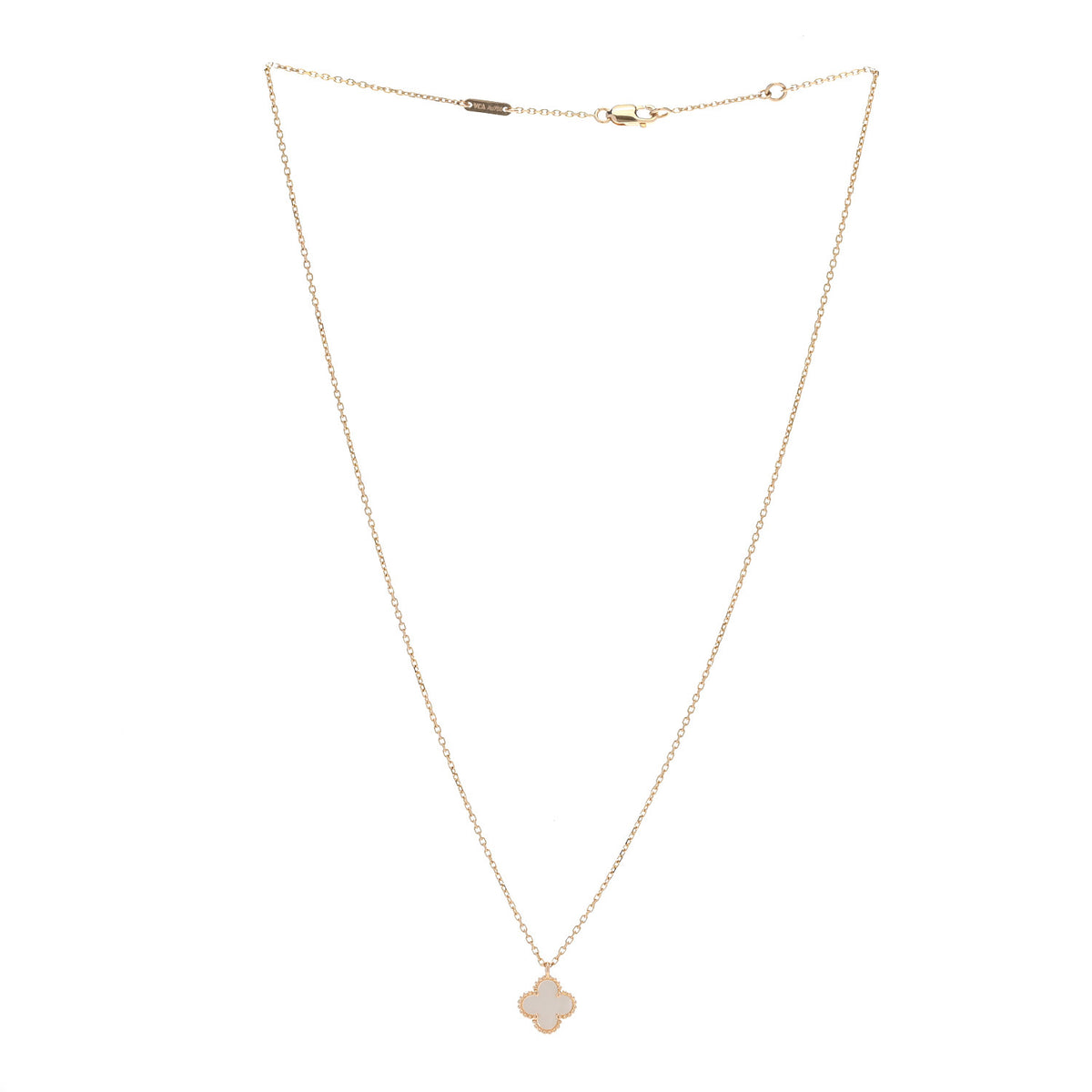 18K Yellow Gold Mother of Pearl Sweet Alhambra Pendant Necklace