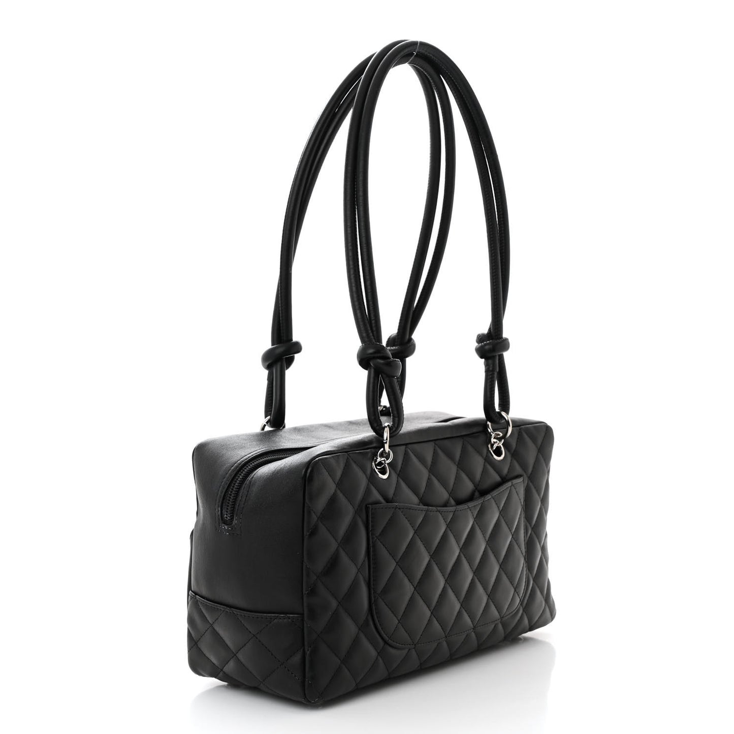 Calfskin Quilted Large Cambon Bowler Black