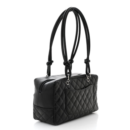 Chanel Calfskin Quilted Large Cambon Bowler Black 3 of 11
