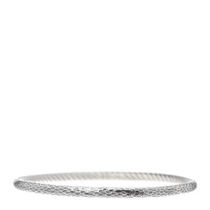 David Yurman Sterling Silver 4mm Hammered Bangle Bracelet 1 of 4
