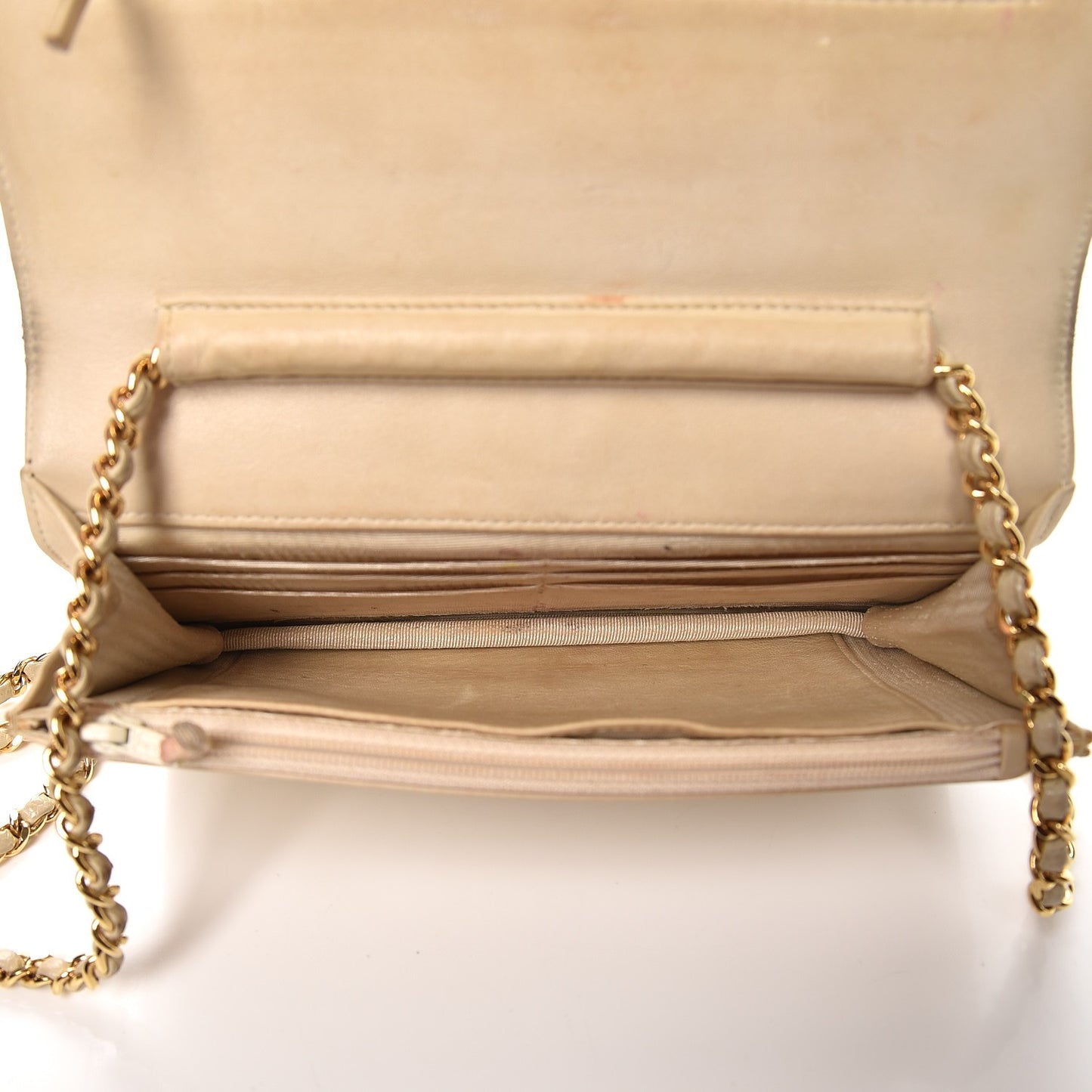 Caviar Timeless CC Wallet on Chain WOC Beige Clair
