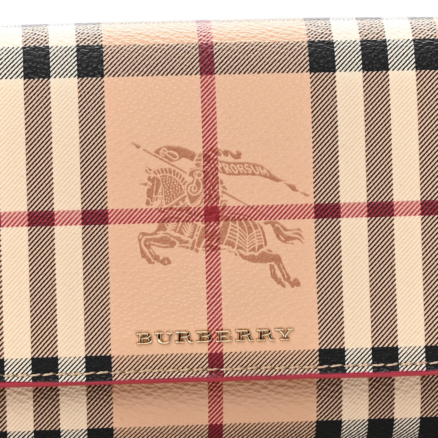 Haymarket Check Henley Wallet On Chain Coral Red