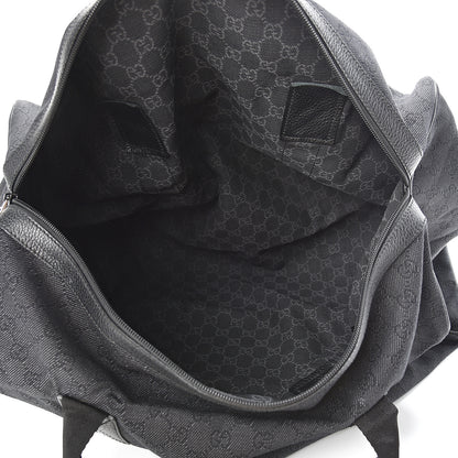 Gucci Denim Monogram Large Collapsible Carry On Duffle Black 5 of 13